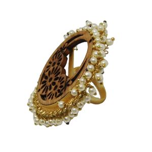 แหวนทองเหลืองชุบทองทำจากไม้แฮนด์เมด,แหวนแฟชั่นทันสมัยดีไซน์ใหม่ล่าสุดสำหรับผู้หญิงและเด็กผู้หญิง - Product Image 1