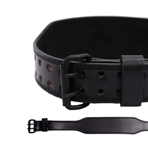 Weightlifting Gym Training Cowhide Leather Belt Sustainable Professional Non-Slip Buckle Closure Powerlifting Belt - Product Image 3