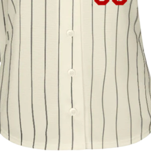 Men Black Pinstripe Red Royal Baseball Jersey Button Front Team Shirt Performance <b>Athletic</b> Practice Game Uniform Wear - Product Image 6