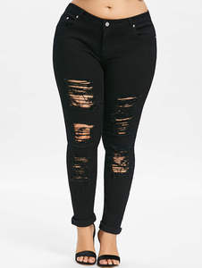 Jean en denim stretch taille mi-haute pour femme, coupe crayon, grande taille, style décontracté, imprimé léopard, avec ceinture, tendance et très demandé - Product Image 3