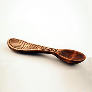 Cuillère à thé en bois durable, cuillère doseuse à café et sucre faite à la main, ustensile de cuisine naturel - Product Image 2