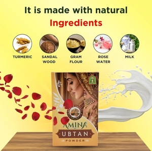 Amina - Polvo Limpiador Facial y Corporal Herbal Natural, Harina de Cúrcuma, Control del Acné Mineral Orgánico, Aclaramiento de la Piel, Empaque en Caja - Product Image 5