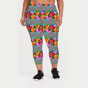 Anti-Shrink Sport Women Sublimation Leggings Wholesale Custom Printed Yummy Leggings with Pockets Polyester Spandex Soft Fabric - Product Image 3