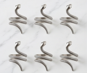 <b>Silver</b> Metal Snake <b>Napkin</b> Ring Novelty Spiral Table Decor Ideal For Dinner Use And Parties Use - Product Image 5