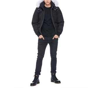 Wholesale Customized Logo Waterproof Winter Front Fashion Bomber <b>Jacket</b> for Unisex <b>Mandarin</b> <b>Collar</b> Fleece Hooded - Product Image 5