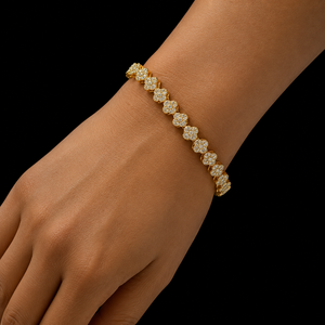 Pulsera de tenis floral para mujer en plata de ley 925 con diamantes CVD cultivados en laboratorio, regalo de joyería fina - Product Image 3