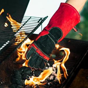 Guantes de soldadura de doble palma de cuero partido De Vaca personalizados de alta demanda EN388 guantes de seguridad de protección de brazo de mano de algodón certificado - Product Image 3