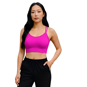 Sujetador deportivo para mujer, color beige, con tirantes, sin espalda, para yoga, transpirable, a prueba de golpes, ligero, para entrenamiento - Product Image 6