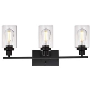 Modern 3-<b>Light</b> Wall <b>Sconce</b> with Clear Glass Shade for Bathroom Vanity and Living Room Porch Mounted <b>Light</b> Fixture - Product Image 5