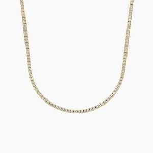 Lab Grown Diamond Tennis <b>Necklace</b> 2.95 Carat Four Prong 10K White Gold IGI Certified Rhodium Plated Classic Luxury <b>Statement</b> - Product Image 5