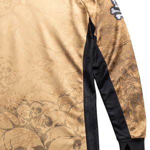 Camiseta Táctica de Paintball con Gráfico de Calavera Color Bronceado, Sublimada, Ropa Deportiva Transpirable de Manga Larga con Orificios para Pulgares - Product Image 4