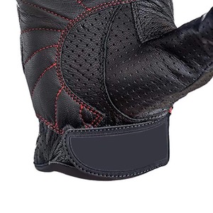 Motorbike Leather Full Finger <b>Gloves</b> Black <b>Red</b> Stitching Breathable Hook Loop Closure Cycling Unisex Summer Breathable Touch - Product Image 6