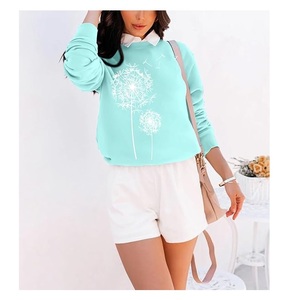 Nueva Colección Sudadera de Algodón para Mujer, de Lujo, Manga Larga, Cuello Caído, Estampada, Cómoda, Casual, Invierno, Personalizada por Delante - Product Image 1