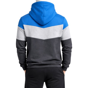 Pull à capuche d'hiver en polaire 100% coton respirant, coupe ample, manches longues, épais, pour homme, avec logo personnalisé contrastant et poche rayée - Product Image 6