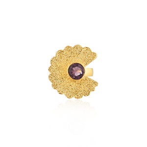 Designer Pink Hydro <b>Ring</b> <b>Adjustable</b> Gold Plated Brass Handmade Gemstone Jewelry for Women - Product Image 1