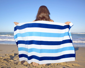 Toalla de Playa a Rayas, Rectangular, Tejida, Ligera, de Secado Rápido, Absorbente, de Algodón, para Baño, Piscina, Natación, Extra Grande - Product Image 1