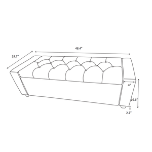 Panca contenitore imbottita in finto lino confortevole da 48 pollici per camera da letto, soggiorno o ingresso - Product Image 2