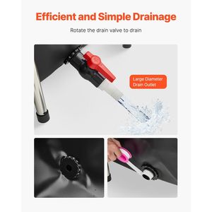 Tela 126.8 Gal rettangolare Goldfish Tank PVC Koi pannello di visione trasparente valvola di scarico telaio in acciaio inossidabile nero per l'allevamento - Product Image 5