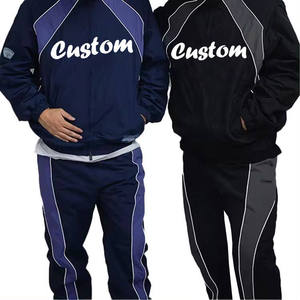 Custom <b>Men</b> Nylon Windbreaker Tracksuit Set 2 Piece Baggy Football Jogging Suit Oversized Patchwork Two Piece Zip up <b>Jacket</b> <b>Track</b> - Product Image 2