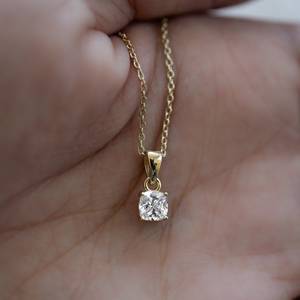 2.5 Ct IGI Certified Lab Grown Diamond Solitaire <b>Necklace</b> 14K Yellow Gold Plated Round Brilliant <b>D</b> Color Fine Jewelry - Product Image 2