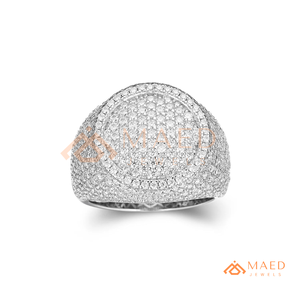 <b>Mens</b> Silver Tone Moissanite Diamond Round <b>Ring</b> Hip Hop Statement Jewelry Fashion <b>Ring</b> for <b>Men</b> Daily Wear - Product Image 5
