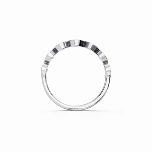 Anillo minimalista de compromiso y boda con diamante cultivado en laboratorio de corte elegante, media eternidad, para mujer, en oro de 10K, 14K, 18K, plata 925, 935. - Product Image 4