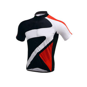 Maillot de Ciclismo Personalizado para Hombre, Manga Corta, Bloques de Color Rojo y Negro, con Cierre de Cremallera de Cuarto, para Ciclismo de Carretera - Product Image 5