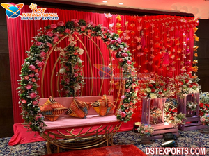 Asiento de Metal de lujo para novia, asiento de boda de cristal, preboda, evento, mahndi, nuevo diseño - Product Image 5