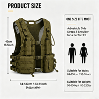Gilet tactique réglable pour l'entraînement de force et d'endurance, système Molle à libération rapide, pour les entraînements de fitness et la course à pied