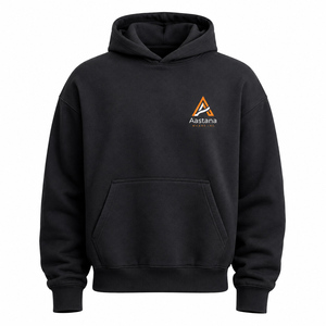 เสื้อฮู้ดผ้าฟลีซเนื้อหนักพรีเมียม ปักลายคริสตัล ทรงบ็อกซี่ สไตล์ฮิปฮอป สำหรับผู้ชาย ป้องกันรอยยับ ใส่ได้ในฤดูหนาว รับผลิตแบบ OEM - Product Image 1