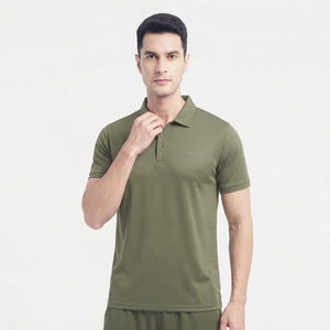 Polo pour homme, coupe confortable, manches courtes, col classique, pour l'été, les sports de plein air, le quotidien, vert, tendance, confortable - Product Image 1