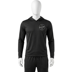 Lightweight Performance Long Sleeve <b>100</b>% <b>Polyester</b> Hooded T <b>Shirt</b> - Product Image 4