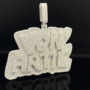 Conjunto de Colgantes de Acero Inoxidable con Diamantes de Imitación Estilo Hip Hop Urbano - Product Image 1