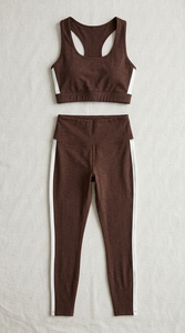 Vêtements de sport pour femmes, ensemble de yoga 2 pièces, tenue de fitness, ensemble de yoga hautement élastique, vêtements d'entraînement respirants, ensemble actif - Product Image 4
