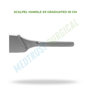 Scalpel Handle #3 Graduated in CM 16cm Neuro Spine Surgical Instrument Stainless Steel Blade <b>Holder</b> Surgical Use - Product Image 2