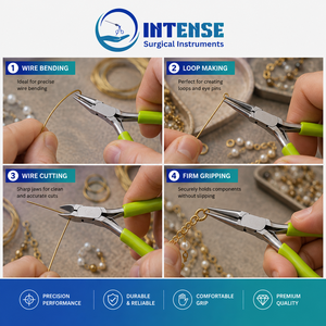 Juego de Pinzas para Joyería al por Mayor, Pinzas de Precisión de Acero Inoxidable para Manualidades con Agarre Cómodo y Estuche de Transporte - Product Image 5