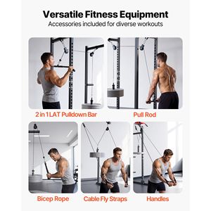 2 Sistemas de Poleas para Gimnasio con Barra Corta y Agarre Doble - Piezas y Accesorios para Máquinas de Ejercicio - Product Image 2