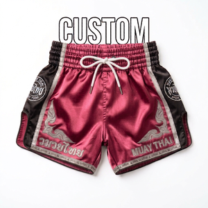 Shorts de Muay Thai personnalisés en satin extensible léger et respirant avec impression par sublimation, logo sur mesure, fabrication OEM pour la boxe thaïlandaise - Product Image 6