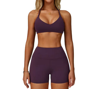 Conjunto Deportivo Transpirable de Alta Intensidad, Sujetador Deportivo sin Espalda, Alta Sujeción, Sin Costuras, Cómodo, Elástico y Suave, Sujetador Deportivo para Mujer, para Fitness, Entrenamiento y Yoga - Product Image 3