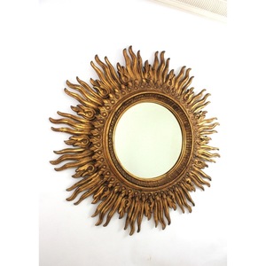 Round <b>Gold</b> Sunburst Portable Modern Metal <b>Frame</b> Handmade Eco-Friendly Durable Wall <b>Mirror</b> Decorative Design - Product Image 3