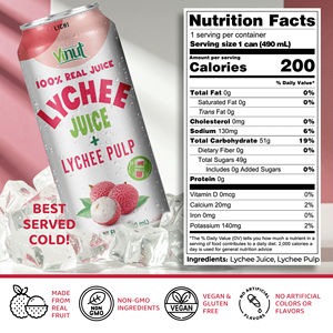 Jugo de Lichi con Pulpa, Lata de 490 ml, 12 Latas por Caja, 100% Puro, 18 Meses de Caducidad, Proveedor Mayorista para Importadores - Product Image 5