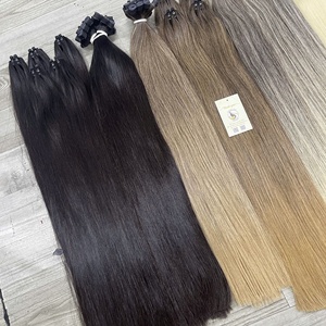 Extensiones de Cabello Humano de Alta Calidad, Balayage HD Frontal, Liso Natural Rubio, Doble Trama, Genius Weft, Vietnam - Product Image 6