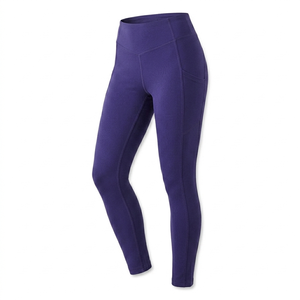 Purple Color <b>Leggings</b> <b>with</b> <b>Pocket</b> High Waist Full Length Knitted Spandex Polyester Breathable Quick Dry Women's Activewear - Product Image 4