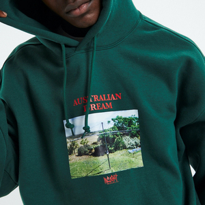 Sudadera con Capucha para Hombre, Premium, 100% Algodón, Corte Regular, Color Verde Bosque, Estilo Urbano Ecológico HD - Product Image 6