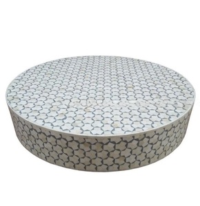 ILAHI's Bone Inlay <b>Table</b> Modern Design Agate Detailing <b>Storage</b> Portable Home Furniture - Product Image 1