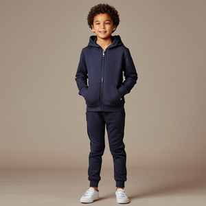 Nuevos Conjuntos de Sudadera con Capucha y Pantalones Deportivos para Niños, 100% Algodón, Diseño Sólido, Felpa, Conjuntos Casuales de Sudadera con Capucha para Niños - Product Image 3