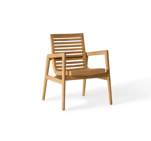 Silla de Jardín Moderna de Madera de Teca Sólida con Asiento y Respaldo de Listones, Diseño Minimalista de Sillón para Patio, Terraza, Resort, Hotel - Product Image 1