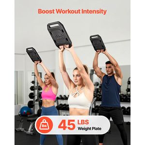 Plaque de musculation en fonte de 45 lb pour sac à dos, avec poignée lisse et finition texturée - Product Image 2