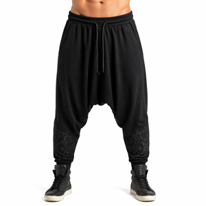Men's Customized Color <b>Drop</b> <b>Crotch</b> Baggy <b>Jogger</b> Sweatpants 100% Cotton Fabric Eco-Friendly Heavyweight Formal Drawstring Closure - Product Image 3