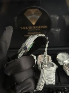 Reloj de Lujo con Incrustaciones de Diamantes Moissanite Estilo Hip Hop, Reloj Mecánico de Pulsera para Hombre con Fecha - Product Image 4